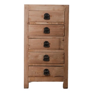 Antique Indian Solid Wood Chest of Drawers With Metal Hardware For Sale