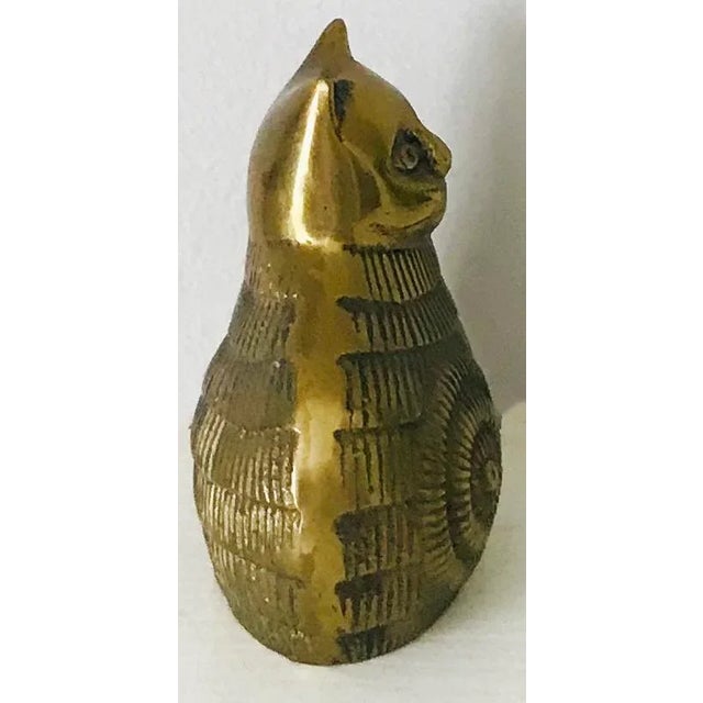 Boho Chic Vintage Spiral Brass Cat Paper Weight* For Sale - Image 3 of 4