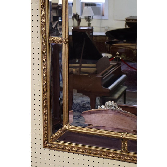 Glass ​Adam Style Gold Gilt Vertical Beveled Mirror Made by Friedman Brothers For Sale - Image 7 of 10