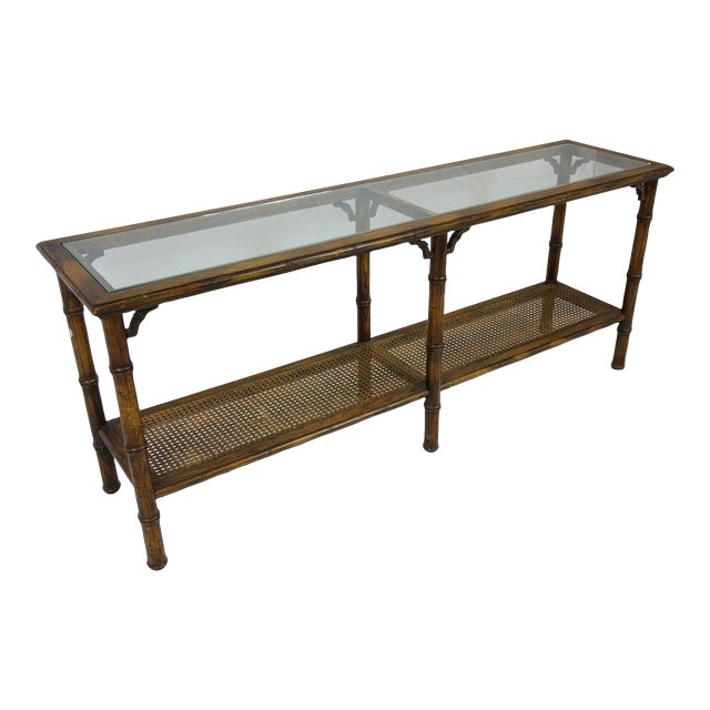 Mid 20th Century Glass and wood Side table For Sale