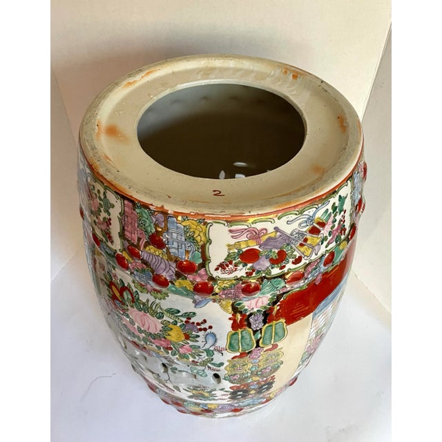 Vintage Asian Famille Rose Porcelain Garden Stool For Sale - Image 12 of 12