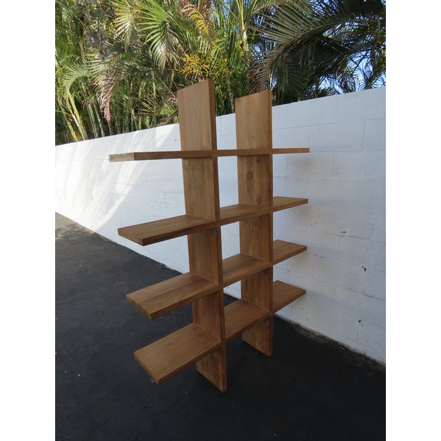 Wood Vintage Open Bookcase Display Shelving Etagere 6457 For Sale - Image 13 of 14