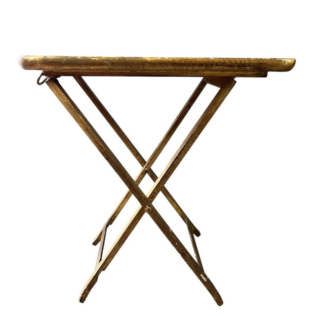 Vintage Italian Florentine Folding Tray Tables With Stand - Set of 4 For Sale - Image 4 of 12