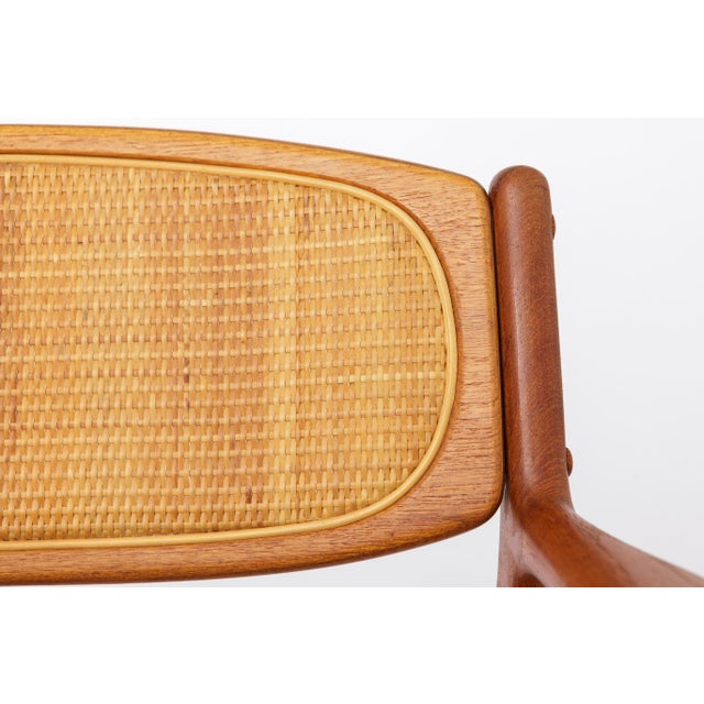 Brown Mid-Century Modern Danish Model 4325 Armchair in Teak and Rattan by Ib Kofod-Larsen, 1960s For Sale - Image 8 of 10
