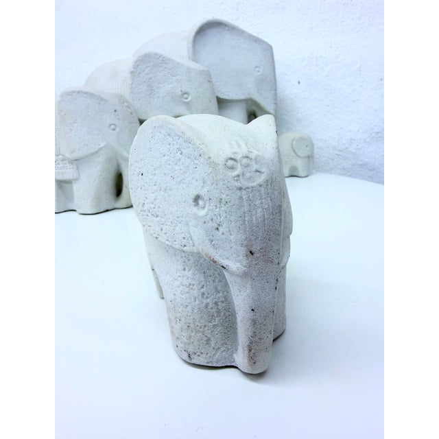 Cast Stone Elephants from Marbell, Belgium, 1960s, Set of 5 For Sale - Image 14 of 18