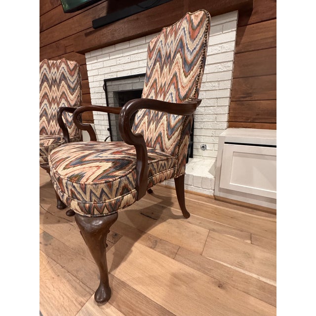 Hickory Furniture 1980s Two Matching Vintage Hickory Chairs For Sale - Image 4 of 5