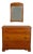 1930s to 1950s Transitional Solid Maple Gentleman’s Chest With Hand Carved Pulls and Wall Mirror For Sale