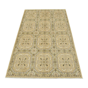 Ziegler Rug 6'1'' X 9'2'' Beige Wool Traditional Hand-Knotted Oriental Carpet