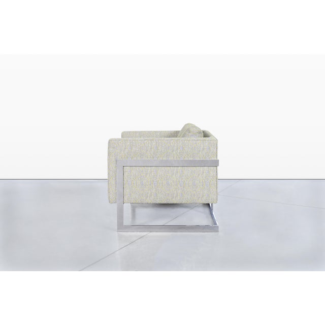 Silver Vintage Oversized Chrome Lounge Chairs by Milo Baughman for Thayer Coggin For Sale - Image 8 of 13