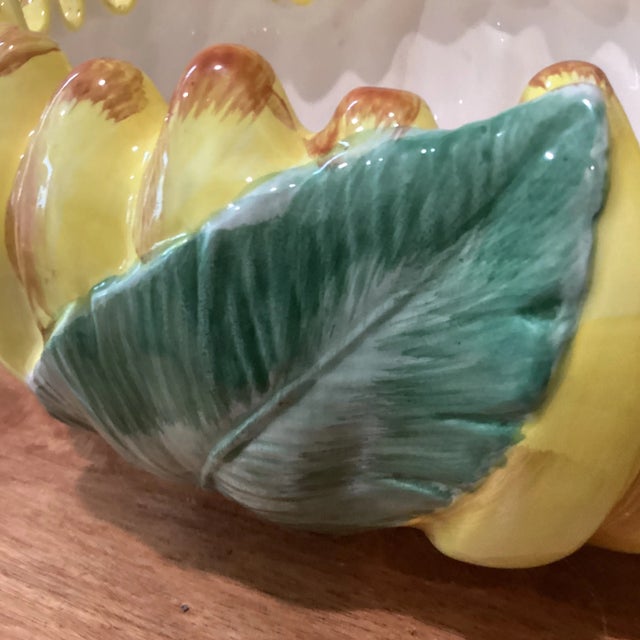 Mid 20th Century Mid 20th Century Ceramic Centerpiece Serving Banana Bowl Hand-Crafted Japan For Sale - Image 5 of 11