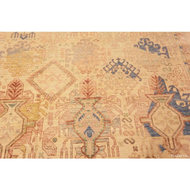 2020s Warm Cozy Rustic Geometric Tribal Design Modern Area Rug For Sale - Image 5 of 7
