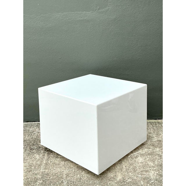 Vintage Postmodern Lucite Box Side Table For Sale In West Palm - Image 6 of 12