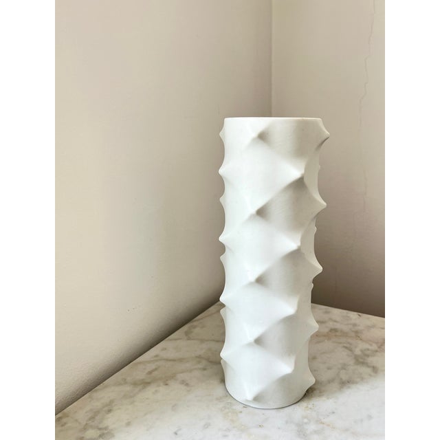 Vintage Space Age Op Art Bisque Porcelain Model 501 Vase from Scherzer, Germany, 1970s For Sale - Image 14 of 14