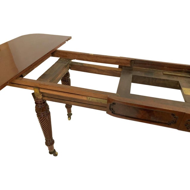 Folding Table with Ingenious Folding Extension Mechanism in Hand-Polished Shellac For Sale - Image 11 of 12