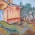 An original mid-century modernist oil painting on panel, dated 1963 and signed by the obscure scandinavian artist h....