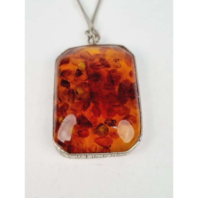 Vintage Baltic Amber Pendant Necklace, 1970s For Sale - Image 6 of 8