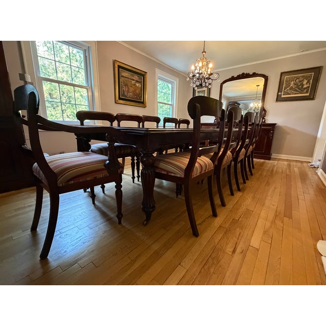 2010s Reproduction Solid Mahogany Victorian 12 Seat Dining Set For Sale - Image 5 of 11