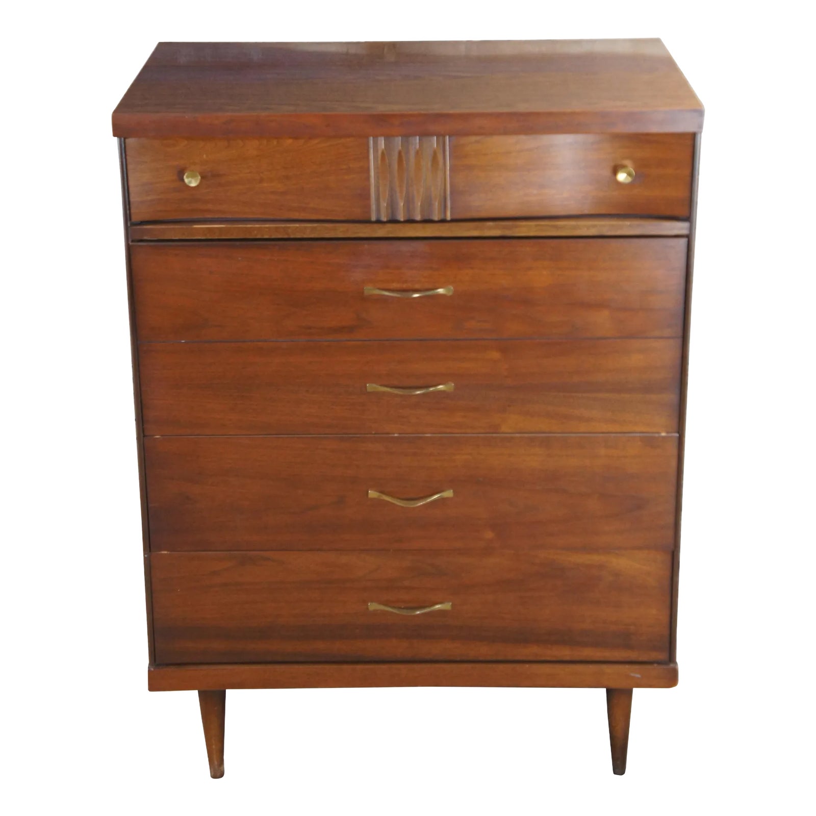 BASSETT FURNITURE USAヴィンテージ　チェスト　4段 1960s Bassett Furniture Mid Century Modern Walnut 4 Drawer Chest