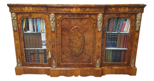 Vintage Burr Walnut and Marquetry Sideboard