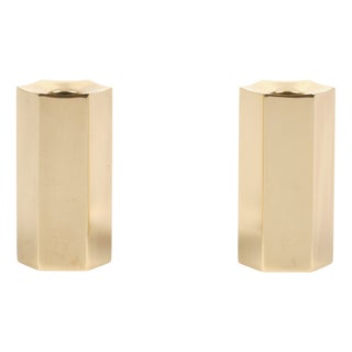 Mid-Century Modern Brass Candlesticks by Westerås Sweden, 1950s, Set of 2 For Sale