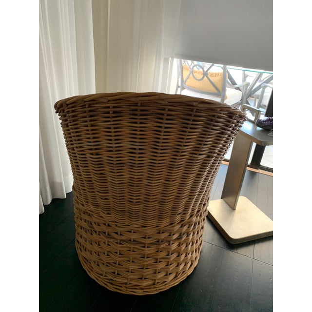 1980s Wicker Club Chair For Sale - Image 4 of 6