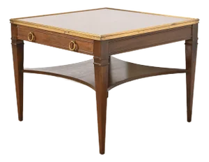 Baker Furniture French Regency Louis XVI Burled Walnut and Brass Tea Table or Occasional Side Table