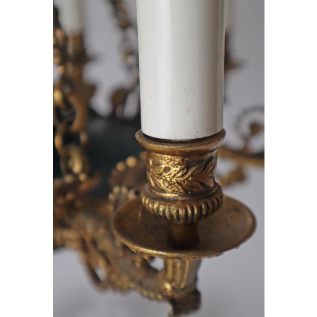Royal French Empire Gilt Bronze and Forest Green 8-Armed Chandelier, 1950s For Sale - Image 12 of 18