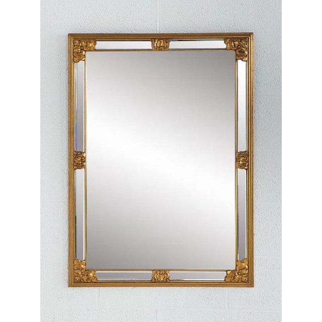 Gold Large Mirror with Beads and Gilded Frame For Sale - Image 8 of 8