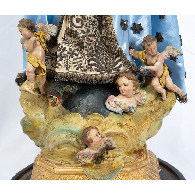 Antique 19th Century Neapolitan Immaculate Virgin Mary Sculpture For Sale - Image 4 of 6