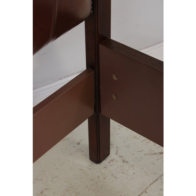 Baker Queen Size Leather Panel Bed For Sale - Image 13 of 15