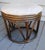 Mid-Century Modern Vintage Bamboo Rattan Round Stool Ottoman With Cushion For Sale - Image 3 of 6