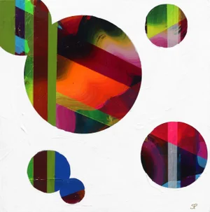 Geometric Abstract Painting "Reflections Through the Looking Glass No. 7" Original Artwork by Shiri Phillips