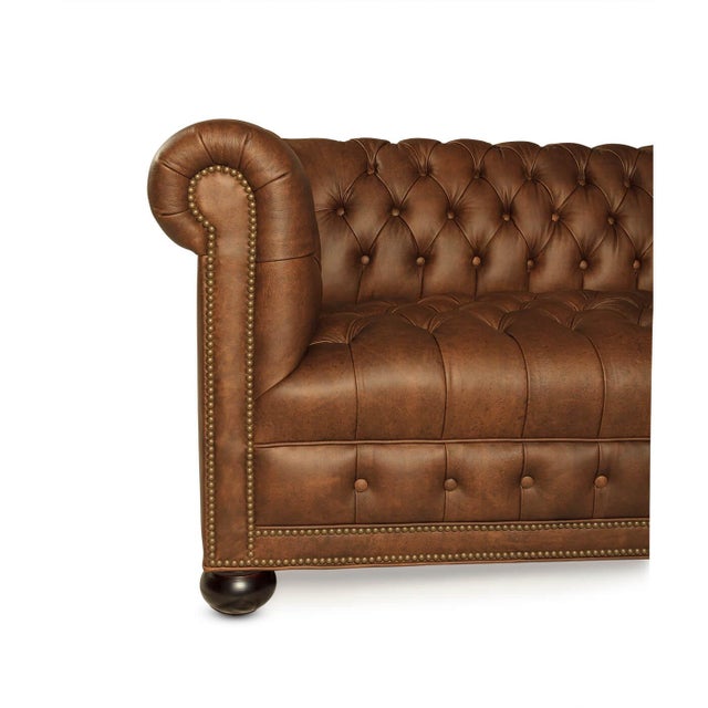 Not Yet Made - Made To Order Long Leather Chesterfield Sofa For Sale - Image 5 of 6