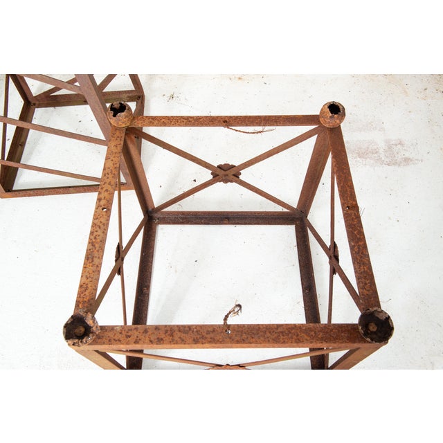 Pair of Large Classical Steel Garden Obelisks For Sale - Image 12 of 12