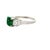 1.26 Carat Old-Mine Colombian Emerald Diamond Platinum Three-Stone Ring, Gia, Size 6.25 For Sale In Los Angeles - Image 6 of 8