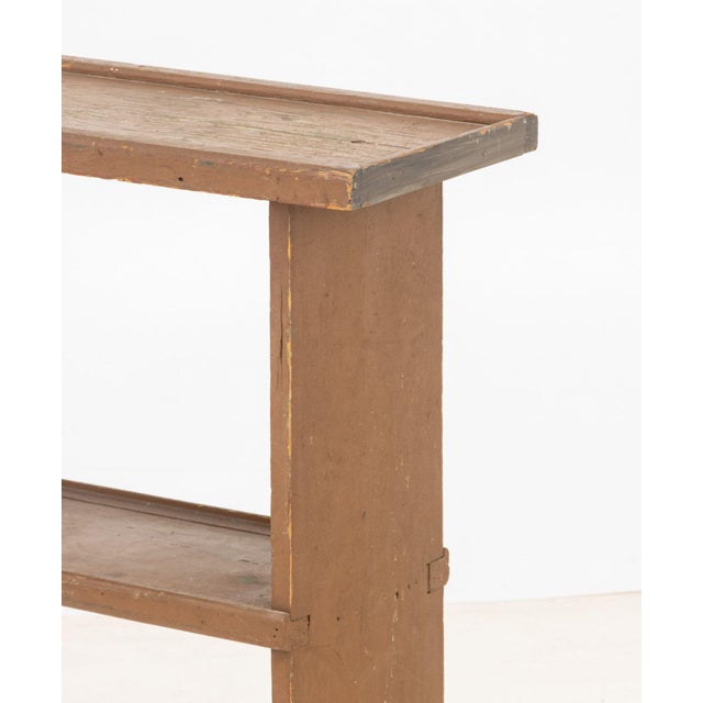 American Brown Painted Two-Tier Console Table For Sale - Image 4 of 7