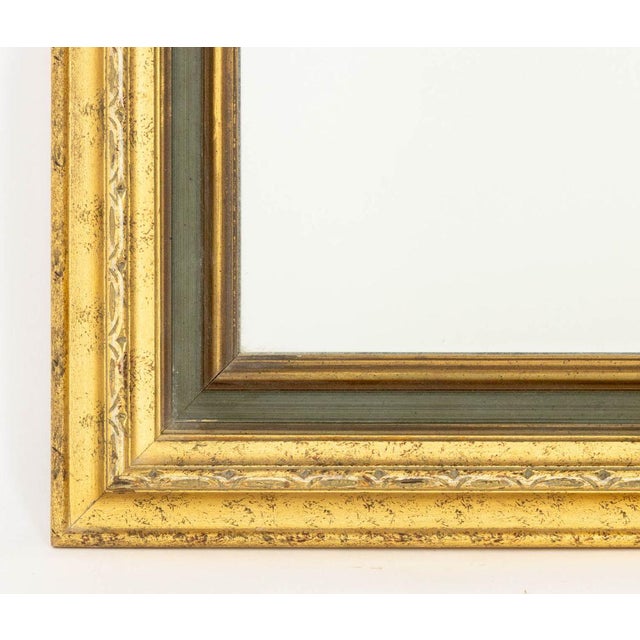 Green Painted and Giltwood Framed Mirror For Sale - Image 4 of 7