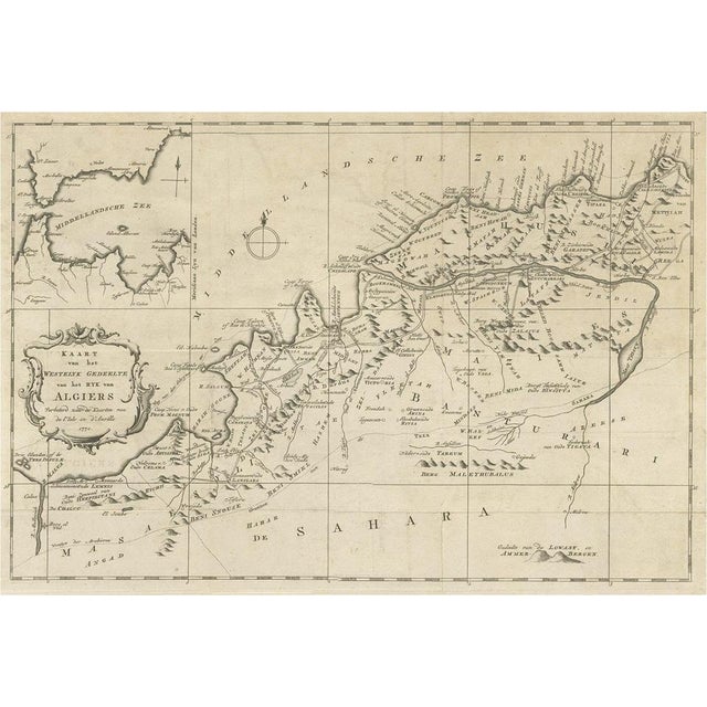 Late 18th Century Map of the Western Region of the Kingdom of Algiers, 1773 For Sale - Image 5 of 5