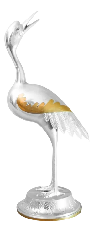 Vintage Chrome Crane Bird Sculpture, 1960s
