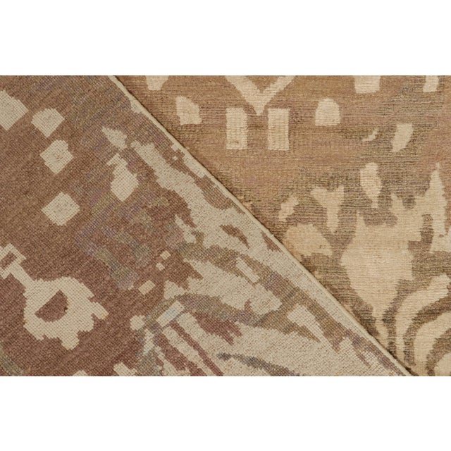 Textile Rug & Kilim’s Classic-Style Contemporary Rug in Beige-Brown Ikats Patterns For Sale - Image 7 of 7