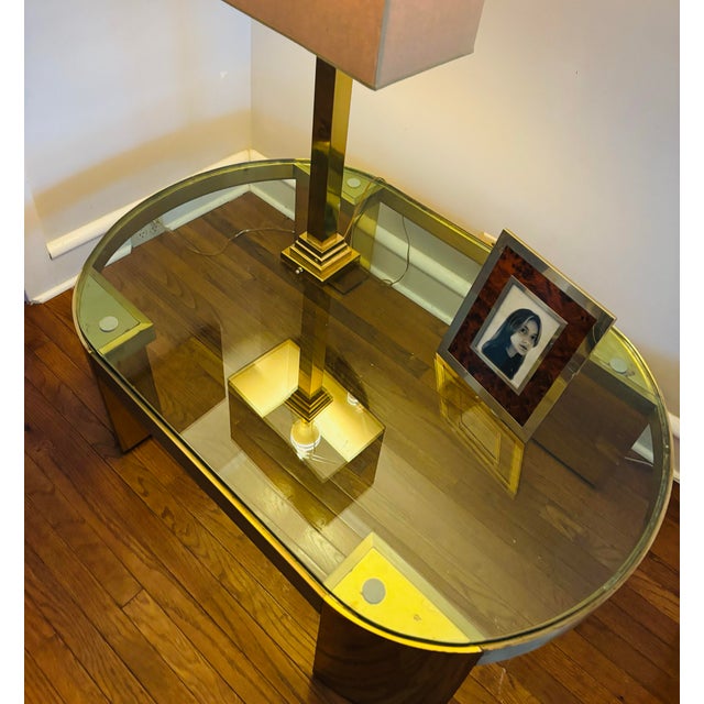 1980s Monumental ‘Banker’ Coffee Table in Polished Brass and Glass Attributed to Karl Springer For Sale - Image 10 of 10