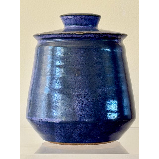Boho Chic 1960s Studio Pottery Signed and Dated Jar For Sale - Image 3 of 12
