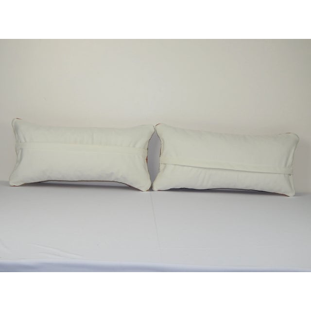 1960s Oushak Rug Lumbar Pillow Cover- A Pair For Sale - Image 5 of 5