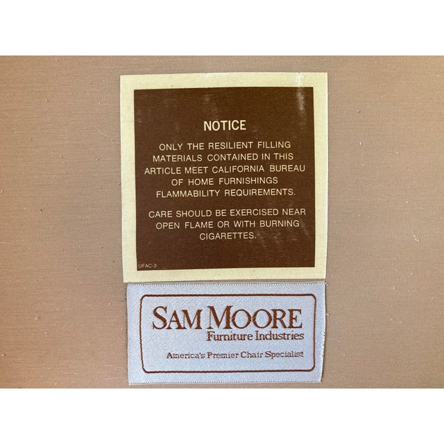 Vintage Ivory Leather Chair Ottoman 2pc Sam Moore Hooker Furnishings For Sale - Image 10 of 10