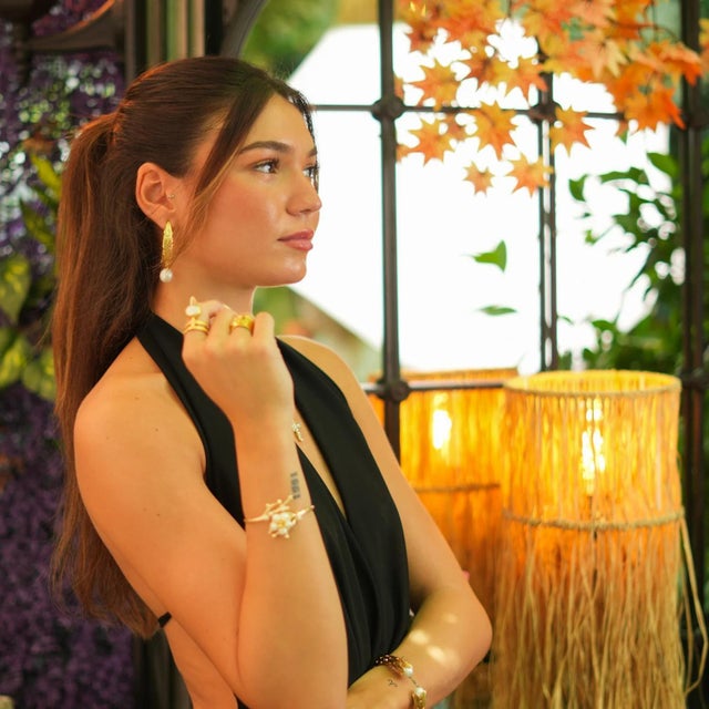 Metal Chunky Gold Hook Baroque Pearl Drop Earrings, A Pair For Sale - Image 7 of 8