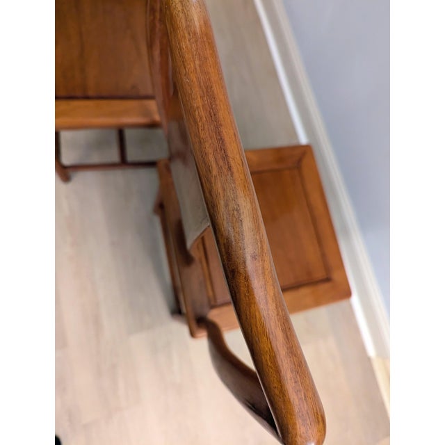 Chinese Ming Style Chair Pair Yolk Back Mid 20th Century For Sale - Image 12 of 13