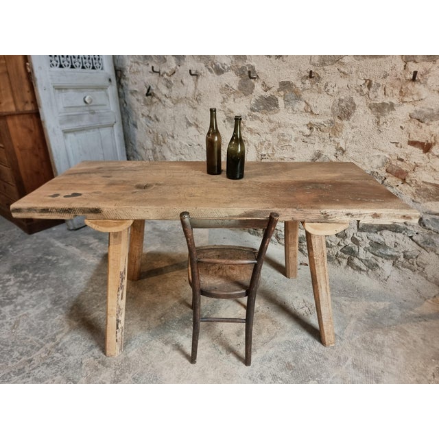 Primitive Oak Worktable, Hungary, 1910s For Sale - Image 9 of 17