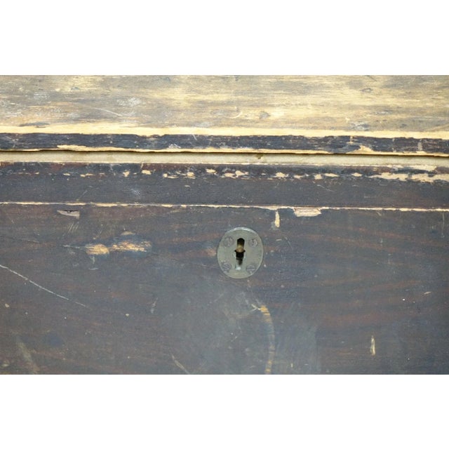 19th Century 19th Century Antique Century Wooden Chest For Sale - Image 5 of 13