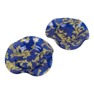 Christian Dior Lucite and Toile de Jouy Decorative Bowl Centerpiece Set, 1980s - A Pair