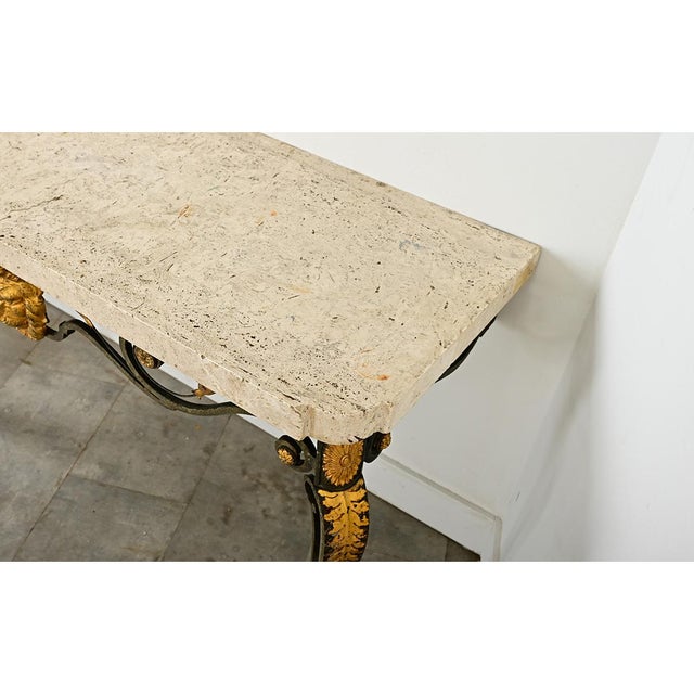 Metal French 19th Century Parcel Gilt Wall-Mounting Iron Console For Sale - Image 7 of 11